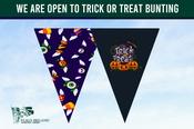 We Are Open to Trick or Treat Bunting