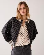 SUMMUM Reversible Striped Jacket, Black Ivory image