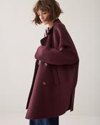 SUMMUM Classic Wool Caban Coat, Dark  Burgundy