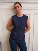 Pieszak Aika Peplum Top, Solaris Rinse Denim Wash image