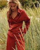 SUMMUM 2-Way Blouse, Brick Red image