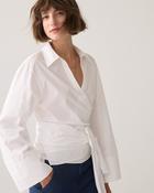 SUMMUM Cotton Wrap Blouse, White image