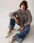 SUMMUM Check Blouse, Blue image