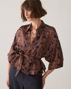 SUMMUM Abstract Flowers Top, Midnight Blue image