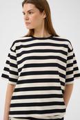 In Wear Elora Pannie Striped T-Shirt, Black/Whisper White image