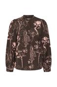In Wear Makenna Blouse, Brown/Pink Tree Garden