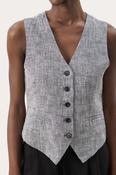 Part Two Nadhia Linen Blend Waistcoat, Blue Melange