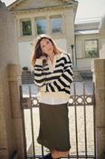 Part Two Naiya Cotton Knitwear, Black &amp; Whitecap Stripe