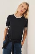 Part Two Natanya Wool Knit,  Navy/Natural