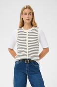 Part Two Gemma Sleeveless Cardigan, Dark Navy Stripe