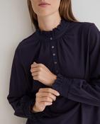 Yerse Jersey Shirt with Frill, Navy image