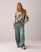 SUMMUM Silky Trousers, Sea Glass Green