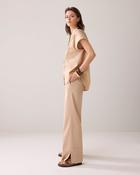 SUMMUM Cotton Stretch Trousers, Sesame