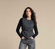 Red Button Sarah Waistcoat, Black Herrringbone image