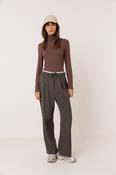 Indi and Cold Ribbed Top, Chocolate image