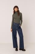 Indi and Cold Ribbed Top, Forest Green image