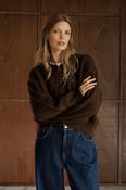 Indi and Cold Knit Cardigan, Chocolate
