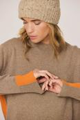 Indi and Cold Wool Knit, Taupe/Coral