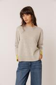 Indi and Cold Wool Knit, Mottled Grey/Lime
