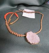 Paperchain Val Necklace, Orange &amp; Latte