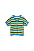Kyra Esther Short Sleeve Knit, Blue Lagoon Stripe