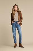 Red Button Terry Stripe Top, Espresso image