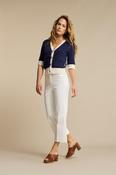 Red Button Popcorn Cardigan, Dark Blue