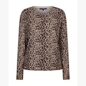 Red Button Sweet Animal Print Knit, Burgundy