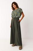 SKFK Moire GOTS Cotton Trousers, Bottle Green image