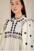 Bonte Rosa Blouse, Ecru and Navy image