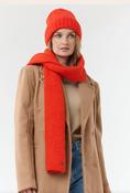 Fraas Sustainability Edition - Solid-color, cozy knit scarf, Hot Chilli