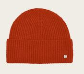 Fraas Sustainability Edition - Lightly mottled knit beanie with a wide brim, True Red