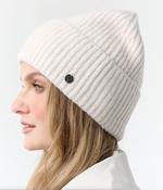 Fraas Sustainability Edition - Lightly mottled knit beanie with a wide brim, Marshmallow