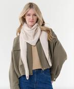 Fraas Sustainability Edition - Lightly mottled triangular scarf, Marshmallow