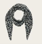 Fraas Cozy triangular scarf with a leopard print, Grey