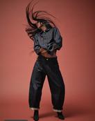 Heyanno Flor Rinse Jeans, Dark Blue Denim image
