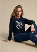 Red Button Ribbon Logo Knit, Navy image
