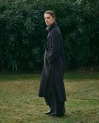 Yerse Long Wool Coat, Anthracite Check image