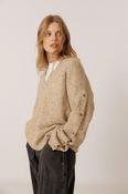 Indi and Cold V-Neck Sweater, Beige Fleck image