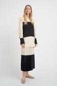In Wear Zilky Skirt, Colour Block, Black and Cream