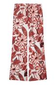 Kyra Linza Flower Print Trouser, Wine Red