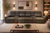 Verona 4 Seater Cinema Motorised Power Recliner Sofa – Brown | Display Model
