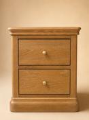 Toulouse Solid Oak 2 Drawer Bedside Locker image
