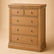 Toulouse Solid Oak 5 Drawer Tall Chest image