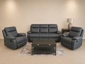3+1+1 Seater Postiano Dark Grey Manual Reclining  Sofa Suite