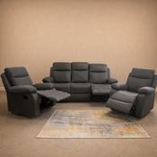 3+1+1 Seater Postiano Dark Grey Manual Reclining  Sofa Suite
