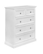 2 Over 3 Tallboy Chest | Solid Pine Chest of Drawers | Trent White Collection