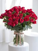 100 Long Stem Red Roses - Vase image