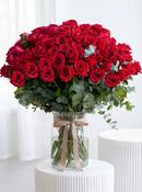 200 Long Stem Red Roses - Vase image