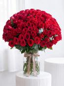 200 Long Stem Red Roses - Vase